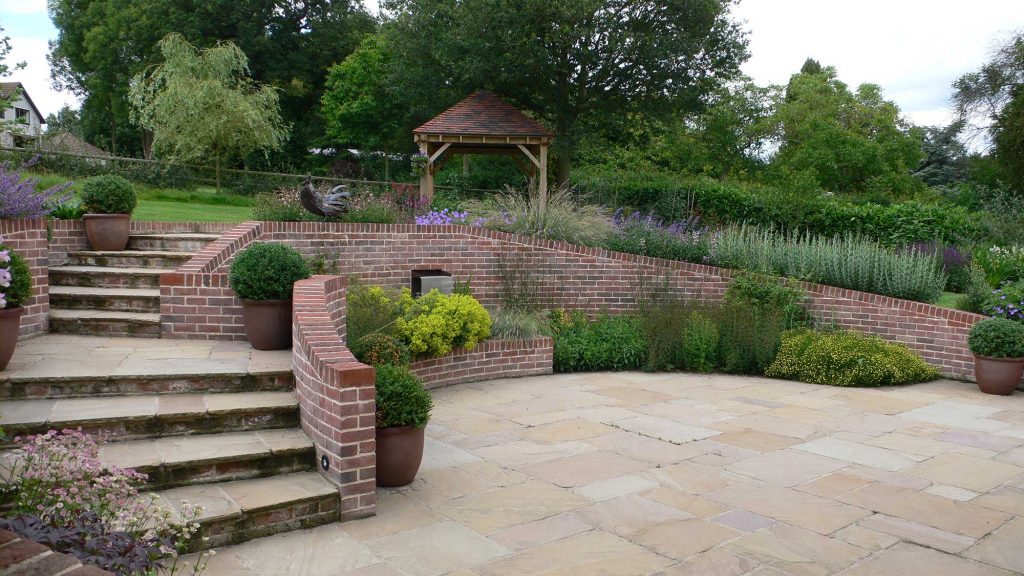 Garden steps made of brick