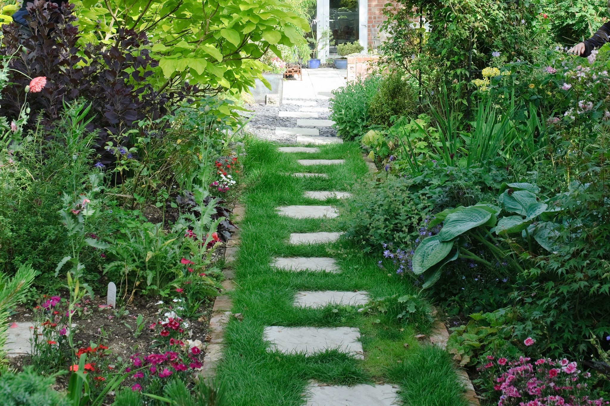 Garden path with stepping stones