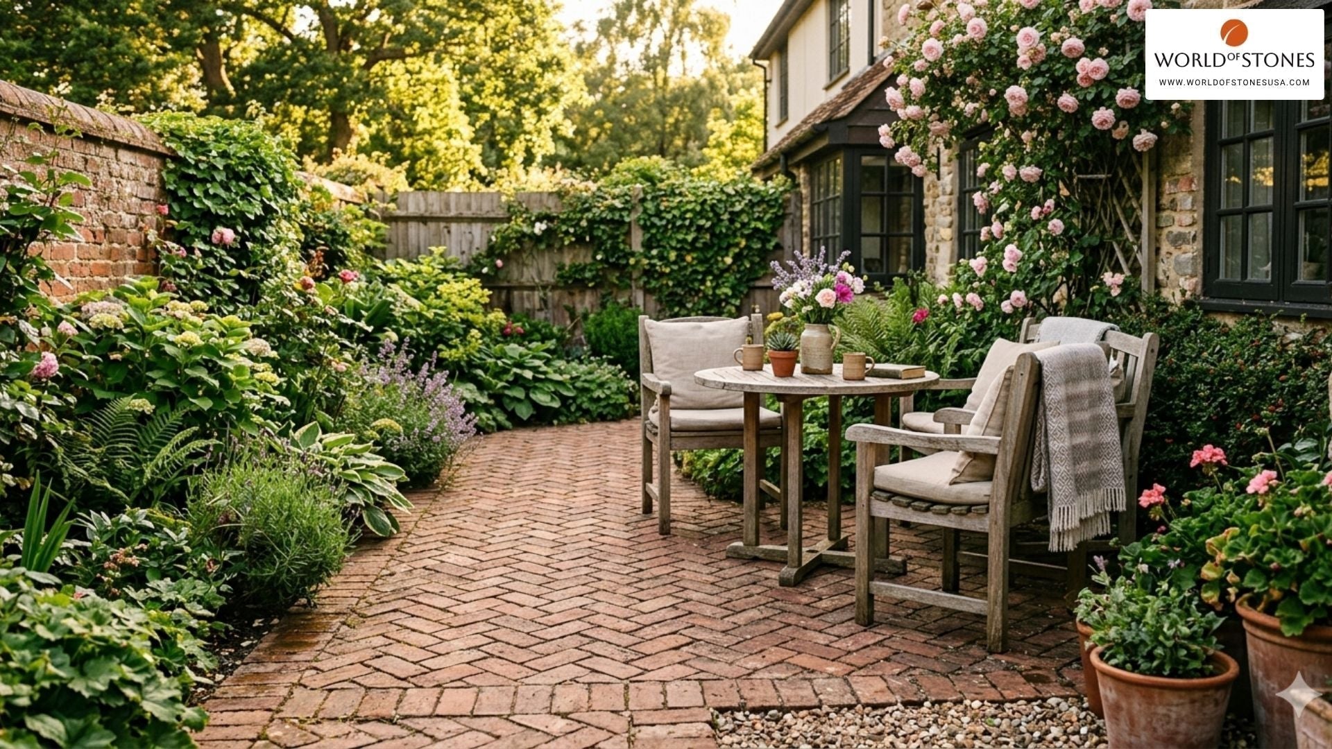 Sealed natural stone patio
